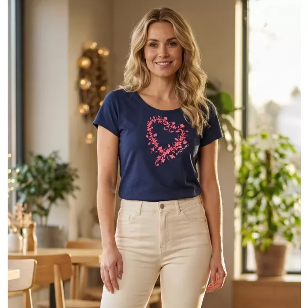  Damen-T-Shirt ALTISPORT ALW058122 MITTERNACHTSBLAU/ROSA 
