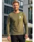 Pánské triko s dlouhým rukávem ALTISPORT CARRYOVER ALM027119 KHAKI