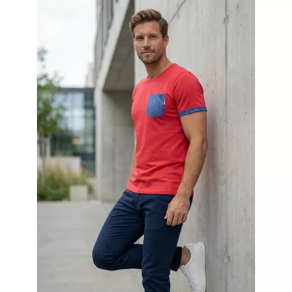  Herren-T-Shirt KIXMI LARKIN ROT 