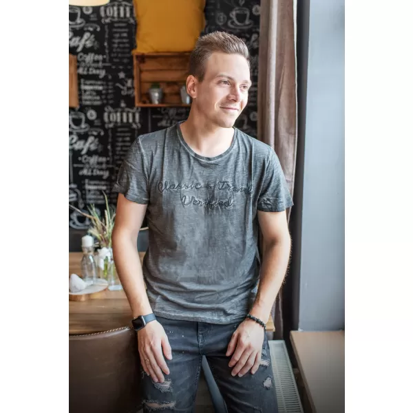  Herren-T-Shirt KIXMI LINBERG DUNKELGRAU 