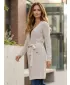 Lange Strickjacke für Damen KIXMI LORRY HELLGRAU