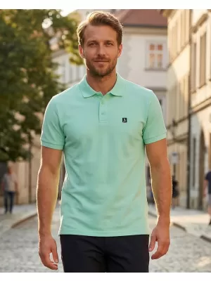 Pánské triko s límečkem ALTISPORT CARRYOVER ALM065203 MÁTOVÁ