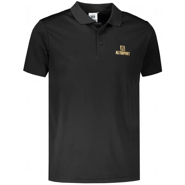  Herren-Funktions-T-Shirt mit Kragen ALTISPORT ALM006217 SCHWARZ UND GOLD 