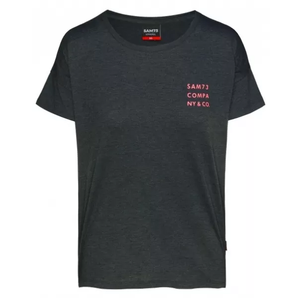  Frauen t -Shirt mit kurzen Ärmeln SAM 73 SIAN WT 820 SCHWARZ 