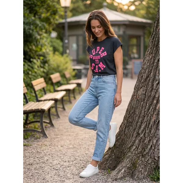  Frauen t -Shirt mit kurzen Ärmeln SAM 73 ROBYN WT 814 SCHWARZ 