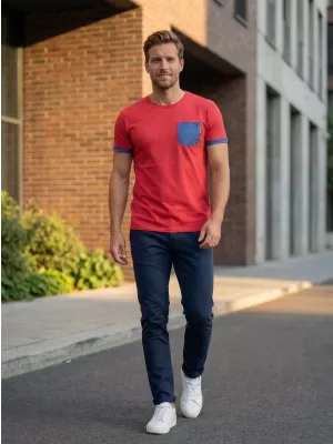Herren-T-Shirt KIXMI LARKIN ROT