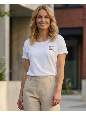 Frauen t -Shirt mit kurzen Ärmeln SAM 73 SIAN WT 820 WEIß