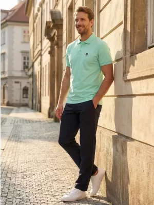 Pánské triko s límečkem ALTISPORT CARRYOVER ALM065203 MÁTOVÁ