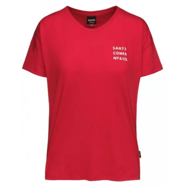  Frauen t -Shirt mit kurzen Ärmeln SAM 73 SIAN WT 820 ROT 