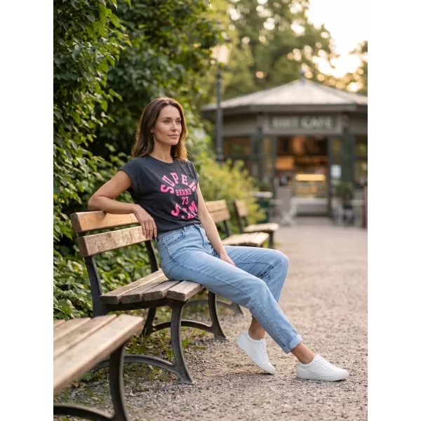  Frauen t -Shirt mit kurzen Ärmeln SAM 73 ROBYN WT 814 SCHWARZ 