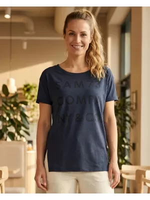 Frauen t -Shirt mit kurzen Ärmeln SAM 73 NINA WT 818 DUNKELBLAU