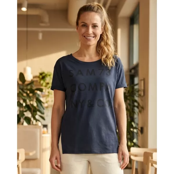 Frauen t -Shirt mit kurzen Ärmeln SAM 73 NINA WT 818 DUNKELBLAU 