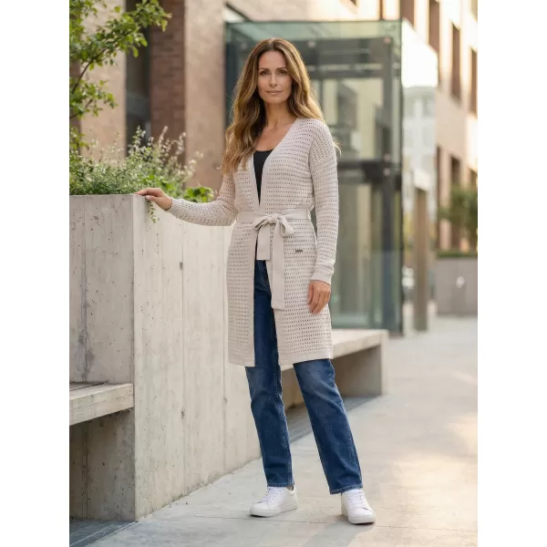  Lange Strickjacke für Damen KIXMI LORRY HELLGRAU 
