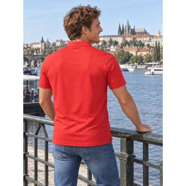 Herren-Funktions-T-Shirt mit Kragen ALTISPORT ALM006217 ROT 
