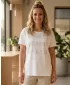Frauen t -Shirt mit kurzen Ärmeln SAM 73 NINA WT 818 WEIß