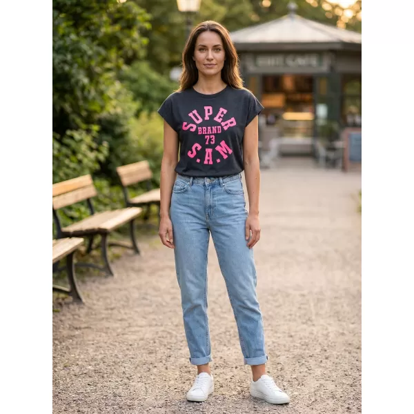  Frauen t -Shirt mit kurzen Ärmeln SAM 73 ROBYN WT 814 SCHWARZ 