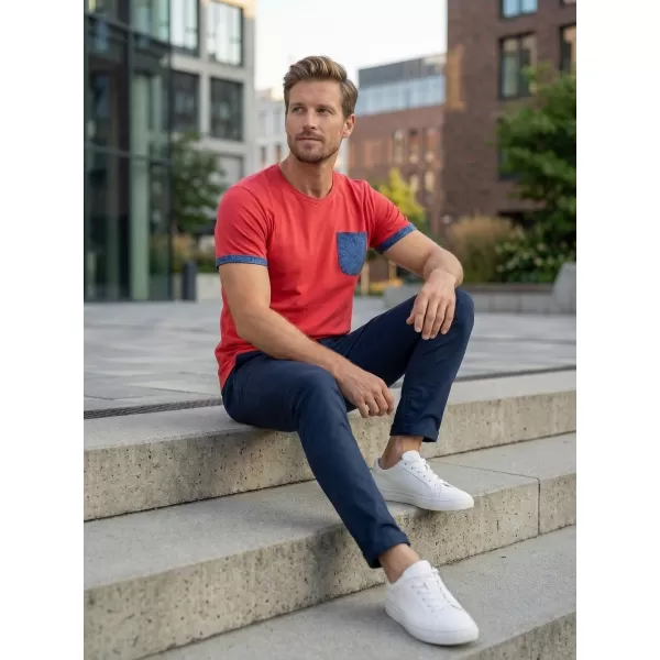  Herren-T-Shirt KIXMI LARKIN ROT 