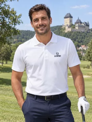 Herren-Funktions-T-Shirt mit Kragen ALTISPORT ALM006217 WEIß