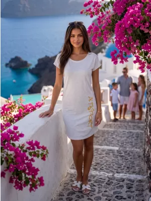 Kleid ALTISPORT BHUMA LSKT327 WEIß/GRAU MELANGE