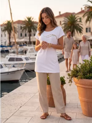 Dámské prodloužené triko ALTISPORT CARRYOVER ALW001123 BÍLÁ