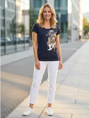 Damen-T-Shirt ALTISPORT ALW084120 MARINEBLAU/GOLD