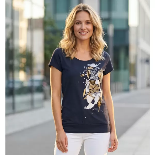  Damen-T-Shirt ALTISPORT ALW084120 MARINEBLAU/GOLD 