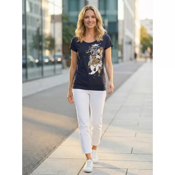  Damen-T-Shirt ALTISPORT ALW084120 MARINEBLAU/GOLD 