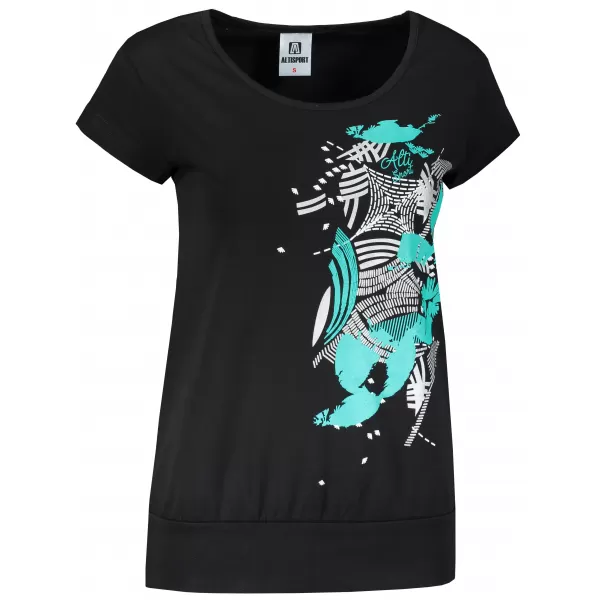  Damen-T-Shirt ALTISPORT ALW084120 SCHWARZ TÜRKIS 
