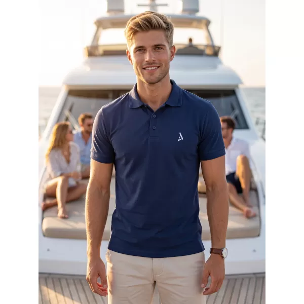  Premium-T-Shirt für Herren mit Kragen ALTISPORT ALM002203 MITTERNACHTSBLAU 