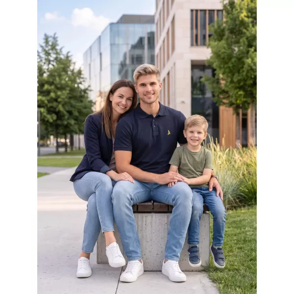  Premium-T-Shirt für Herren mit Kragen ALTISPORT ALM002203 NAVY BLAU 