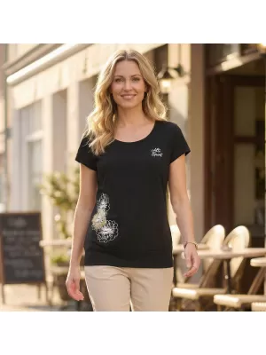 Damen-T-Shirt ALTISPORT ALW106120 SCHWARZ UND GOLD
