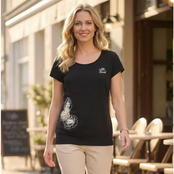  Damen-T-Shirt ALTISPORT ALW106120 SCHWARZ UND GOLD 