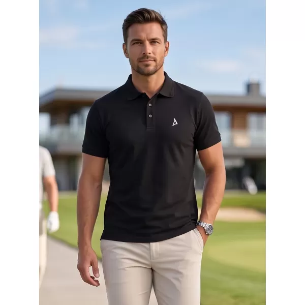  Premium-T-Shirt für Herren mit Kragen ALTISPORT ALM002203 SCHWARZ UND WEIß 