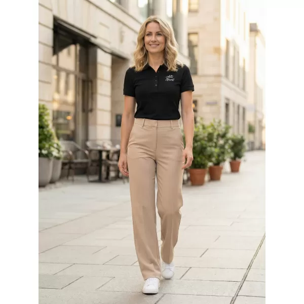  Damen-T-Shirt mit Kragen ALTISPORT ALW056210 SCHWARZ UND WEIß 