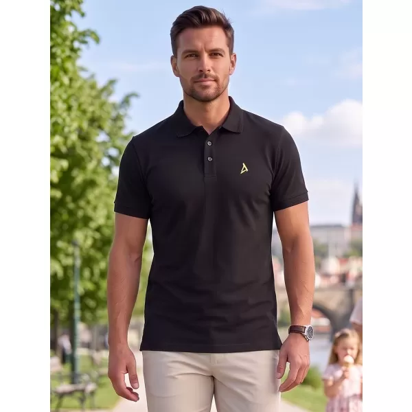  Premium-T-Shirt für Herren mit Kragen ALTISPORT ALM002203 SCHWARZ UND GRÜN 