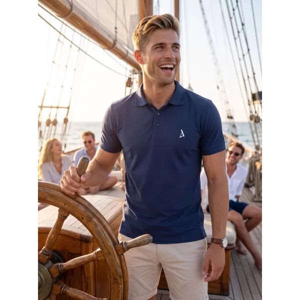  Premium-T-Shirt für Herren mit Kragen ALTISPORT ALM002203 MITTERNACHTSBLAU 