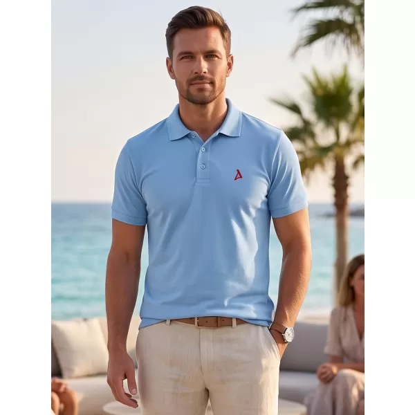  Premium-T-Shirt für Herren mit Kragen ALTISPORT ALM002203 HIMMELBLAU 