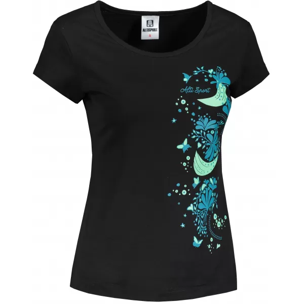  Damen-T-Shirt ALTISPORT ALW096122 SCHWARZ UND BLAU 