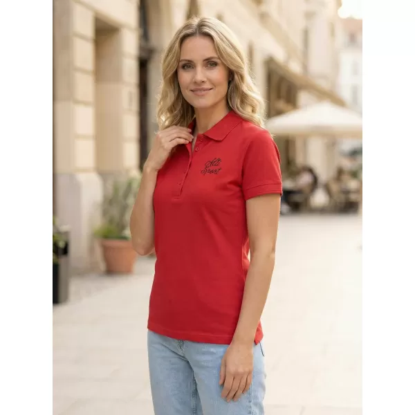  Damen-T-Shirt mit Kragen ALTISPORT ALW056210 ROT 
