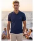 Premium-T-Shirt für Herren mit Kragen ALTISPORT ALM002203 MITTERNACHTSBLAU