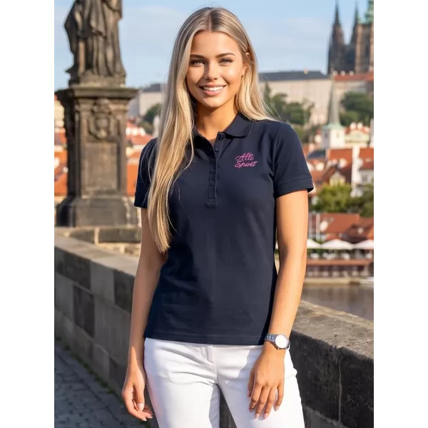  Damen-T-Shirt mit Kragen ALTISPORT ALW056210 NAVY BLAU 