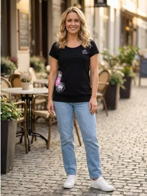 Damen-T-Shirt ALTISPORT ALW106120 SCHWARZ ROSA