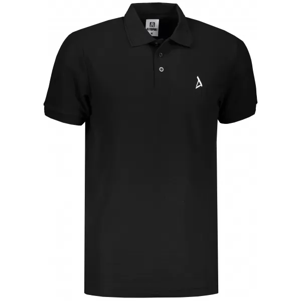  Premium-T-Shirt für Herren mit Kragen ALTISPORT ALM002203 SCHWARZ UND WEIß 