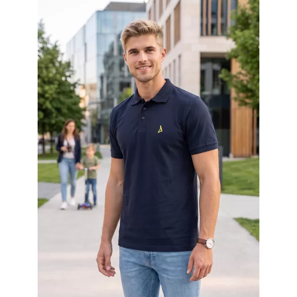  Premium-T-Shirt für Herren mit Kragen ALTISPORT ALM002203 NAVY BLAU 