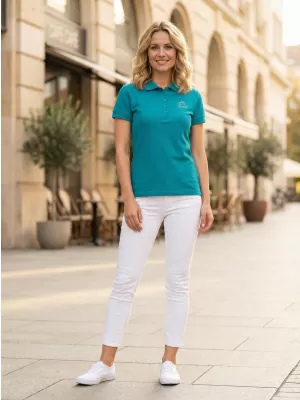Damen-T-Shirt mit Kragen ALTISPORT ALW056210 DUNKLES TÜRKIS