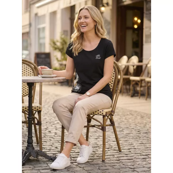 Damen-T-Shirt ALTISPORT ALW106120 SCHWARZ UND GOLD 