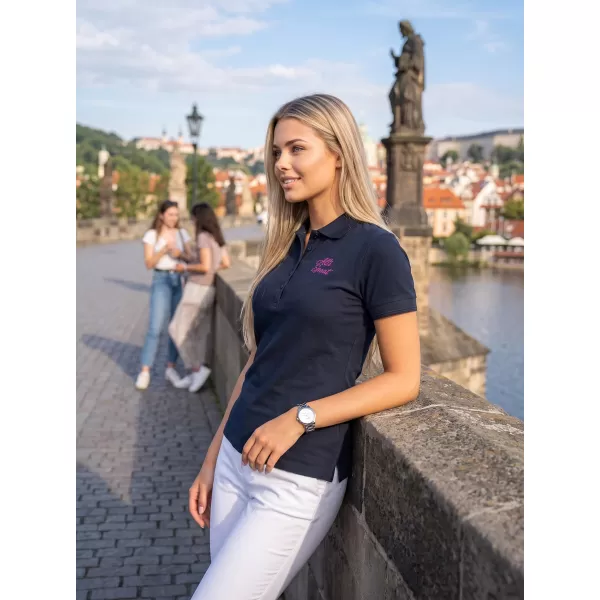  Damen-T-Shirt mit Kragen ALTISPORT ALW056210 NAVY BLAU 