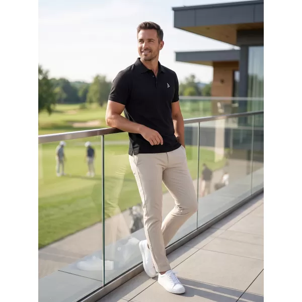  Premium-T-Shirt für Herren mit Kragen ALTISPORT ALM002203 SCHWARZ UND WEIß 