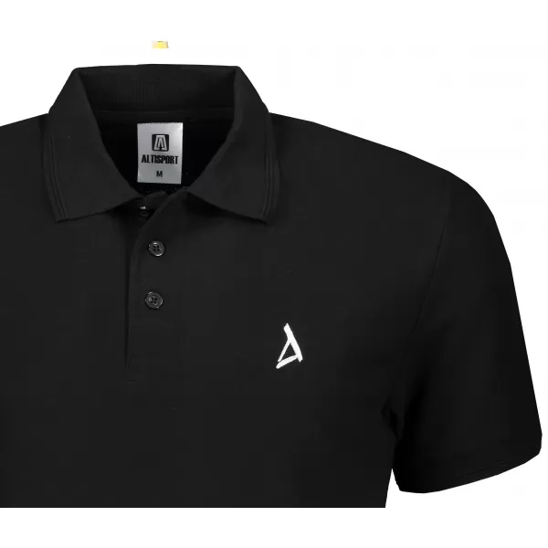  Premium-T-Shirt für Herren mit Kragen ALTISPORT ALM002203 SCHWARZ UND WEIß 