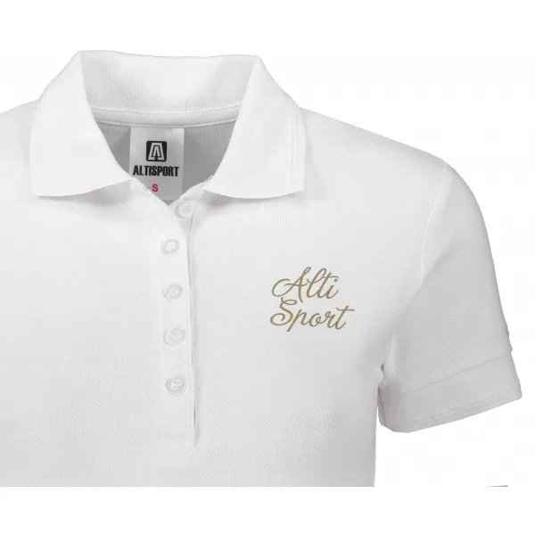  Damen-T-Shirt mit Kragen ALTISPORT ALW056210 WEIßES GOLD 
